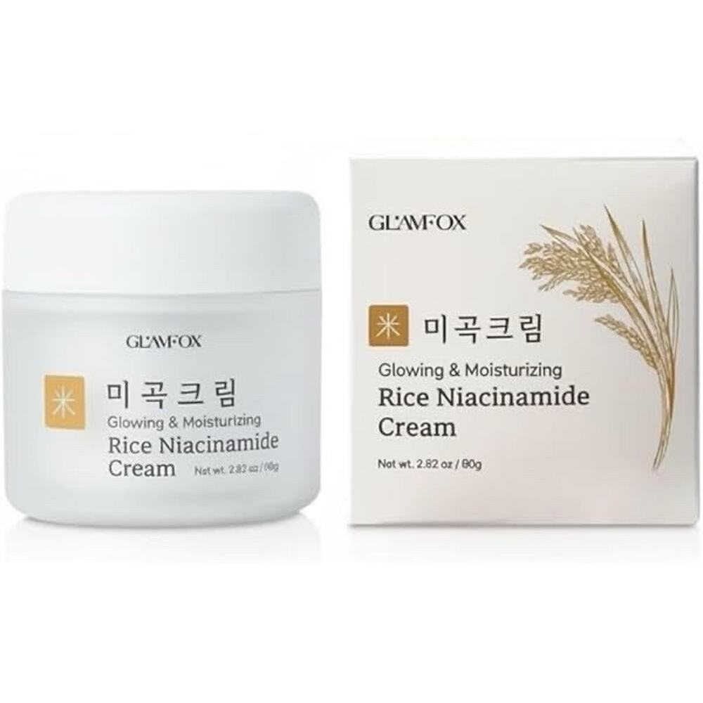 Korean GLAMFOX Rice Niacinamide Cream Moisturizing Glass Skin 2.82 Oz New